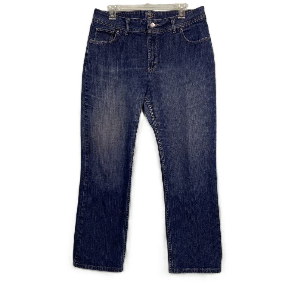 Riders By Lee Womens Denim Pants 16P 34 x 28 Medium Blue Straight Leg (153)